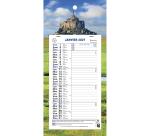 Calendrier mensuel Nature avec feuillets détachables 13 x 23 cm sur support plaque imprimée 16 x 33 cm 2027 - Visuel aléatoire