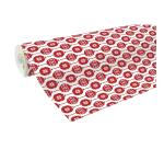 Papier cadeau Alliance, largeur 70 cm - Rouleau de 50 m, Boules de Noël scandinavec - Rouge