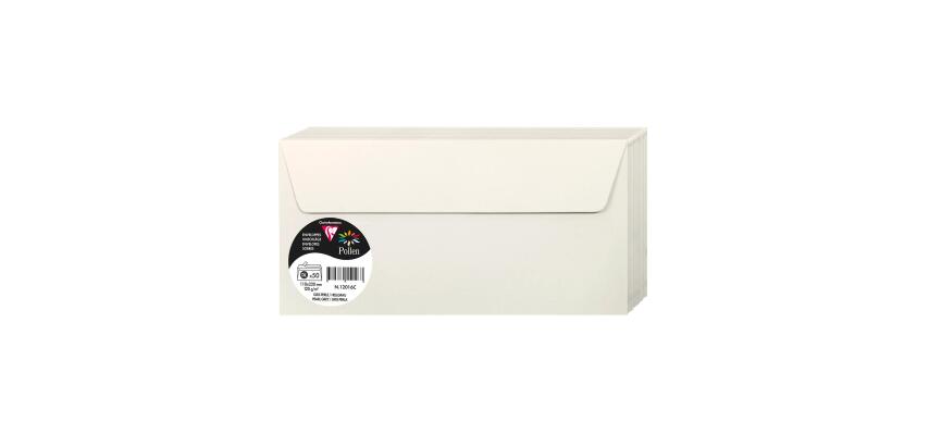 Paquet de 50 enveloppes Pollen 110x220mm 120g/m2 - Gris perle