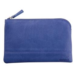 Rhodiarama etui met rits in kunstleer - maat S - 11x17 cm - Sapphire