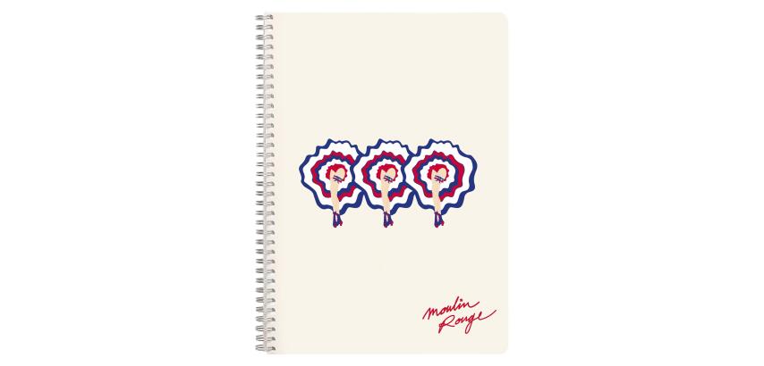 Moulin Rouge, Cahier reliure intégrale A4 21x29,7 cm, 148 pages, ligné et marge, ass.
