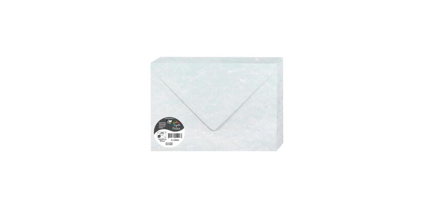 PAPIERS MARBRÉS, Paquet de 20 enveloppes Pollen 162x229mm 120g/m2 - Bleu marbré