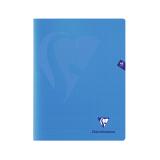 Cahier piqué Mimesys 24x32cm 48 pages petits carreaux couverture polypropylène - Bleu