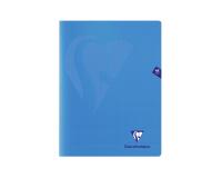 Cahier piqué Mimesys 24x32cm 48 pages petits carreaux couverture polypropylène - Bleu