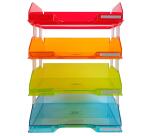 Pack 4 letter tray COMBO harlequin gl tr - Assorted colours