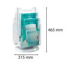 Distributeur de prospectus tourniquet de table 6 Compartiments A4 - Cristal