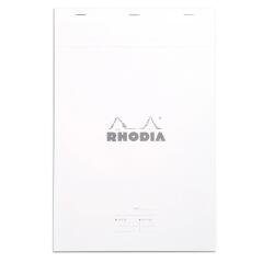 Meeting Pad, gehefter Notizblock Rhodia N°19 A4+, 80 Blatt 80g, abtrennbar, mit Vordruck - Weiß