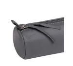 CUIR TEINTE Trousse ronde Ø5,5 x 22 cm - Gris