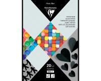 PAPIER NOIR, Bloc de 20 feuilles 120g/m2 au format 21x29,7cm - Noir