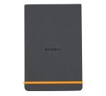 Rhodiarama Webnotepad rembordé rigide 9x14 cm 192 pages ligné microperforé papier ivoire 90g fermeture élastique - Titane
