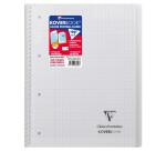 Cahier reliure intégrale enveloppante Koverbook A4+ 160 pages grands carreaux détachables perforé 4 trous couverture polypropylène transparent - Assortis