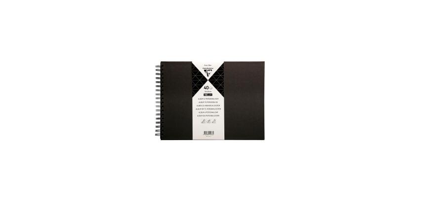 Aanpasbaar album met 40 vellen 185g/m² in formaat 32x24cm - Zwart