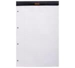 Bloc agrafé perforé N°20 A4+ 80 feuilles lignées + marge 80 g. - Noir