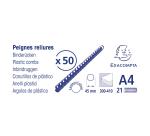 Box 50 plastic combs 45mm A4 black - Black
