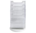 Distributeur de prospectus tourniquet de table 6 Compartiments A4 - Cristal