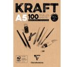 Clairefontaine Brown Textured Kraft Glued Pad, A5, 100 Sheets, 90g