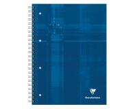 Bind'O Block cahier reliure intégrale A4+ 160 pages détachables perforé 4 trous petits carreaux + marge et cadre en-tête 4 couleurs de bandes Bleu - Bleu