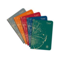 Carnet piqué FOREVER PREMIUM 100% recyclé A5 96 pages ligné papier recyclé blanc 90 g - Assortis