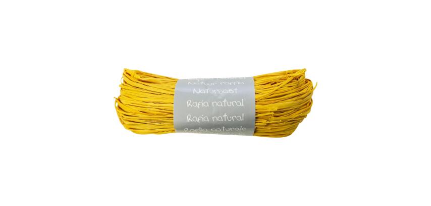 Geschenkband aus natürlichem Bast 50g - Zitronengelb|