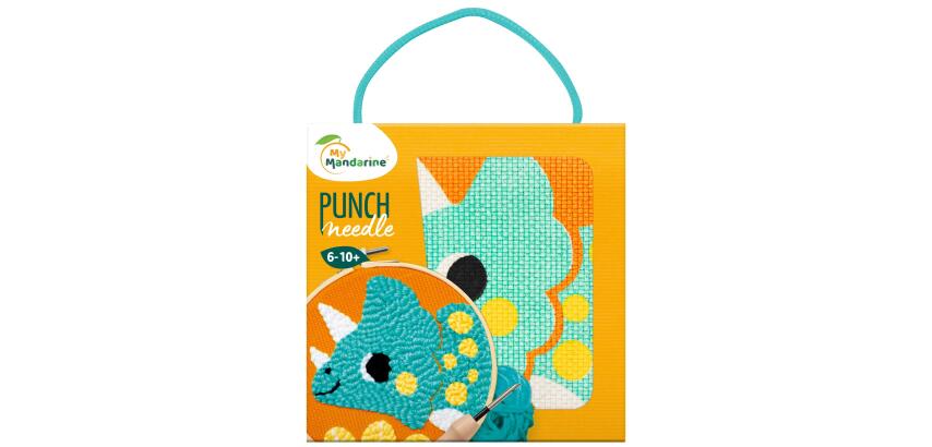 Punch Needle, Dino - Orange