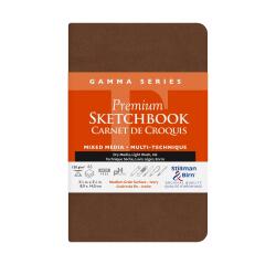 Gamma Series, Skizzenbuch mit flexiblem Einband, Fadenbindung, 46 Blatt 8,9x14cm 150g - Elfenbein