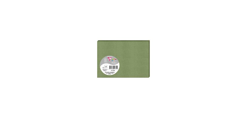 Paquet de 25 cartes simples Pollen 110x155 210g/m2 - Vert sauge