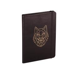 BLACK FOREST Carnet rembordé rigide A5 144 pages, Loup