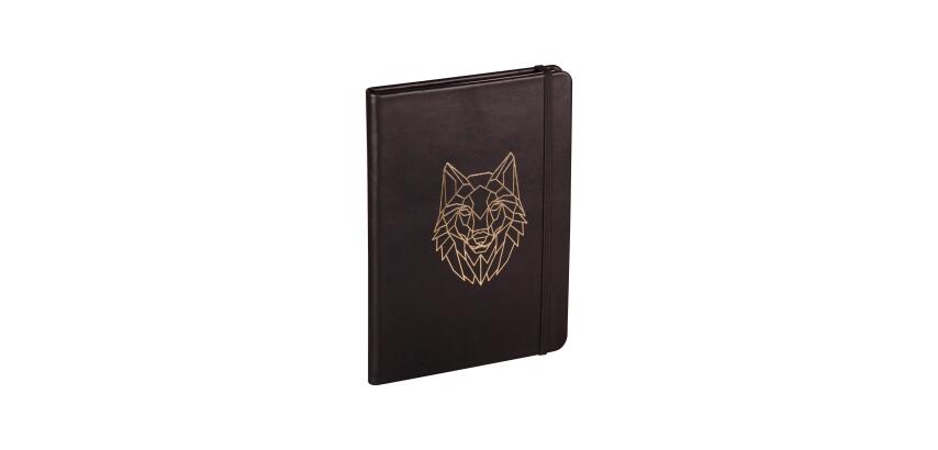 BLACK FOREST Carnet rembordé rigide A5 144 pages, Loup