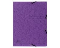 Chemise à élastique 3 rabats carte lustrée 355gm2 - A4 - Violet