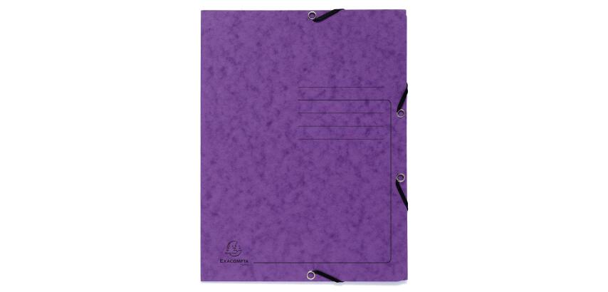 Chemise à élastique 3 rabats carte lustrée 355gm2 - A4 - Violet