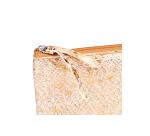 CÉLESTE CUIR Trousse plate 11x22 cm Lazer Or