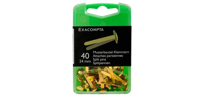 Exacompta Split Pins, 24mm (Box of 40) - Gold