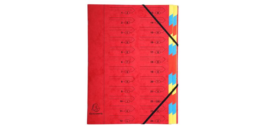 Clasificador Exacompta grapad. 24 comp. Rojo - Rojo