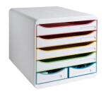 Schubladenbox BIG BOX MAXI, 6 offene Schubladen, Black Office - Weiss/Harlekin