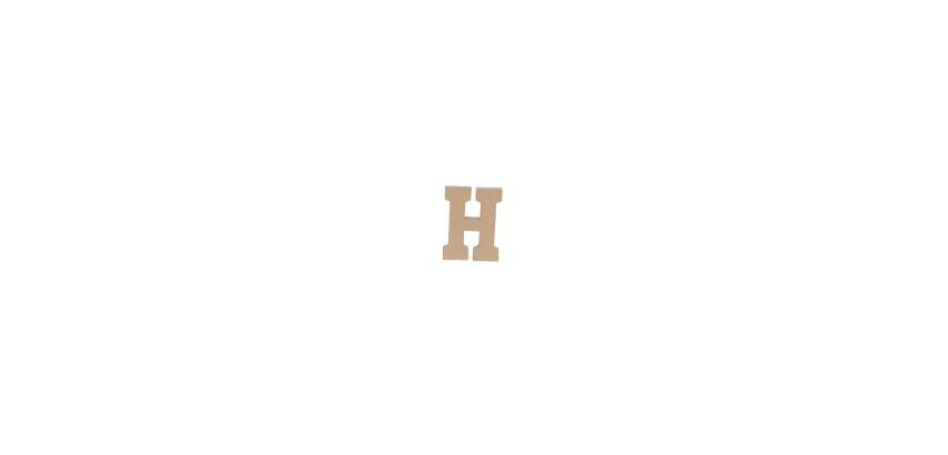 Lettre H kraft 20cm - Kraft