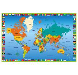 Desk pad rigid PVC Monde - 37.5 x 57.5 cm - Visual