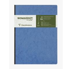Clairefontaine Nomaddict Notebook - A4 - Plain - 96 Sheets - 90gsm - Clothbound - Blue