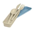 Boîte réutilisable de 3 couverts, bio-sourcée avec couvercle - Beige