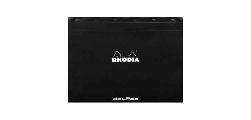 dotPad - bloc agrafé Rhodia N°38 42x31,8 cm dot 80 feuillets 80g - Noir