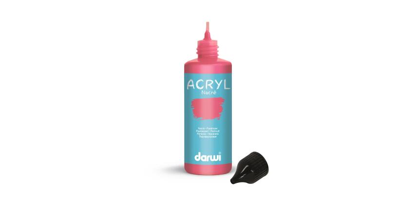 Darwi Flacon de 80 ml de Peinture Acrylique Universelle Nacrée - Rouge nacré