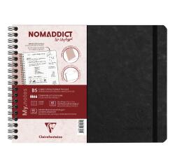 My.Notes Age Bag cahier reliure intégrale à marges détachables B5 paysage 120 pages détachables ligné + cadre en-tête - Noir