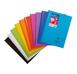 Cahier reliure intégrale enveloppante Koverbook A4 160 pages petits carreaux couverture polypropylène transparent - Assortis