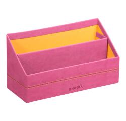 Rhodiarama brievenhouder in Italiaans kunstleer 25x10x14 cm - Fuchsia