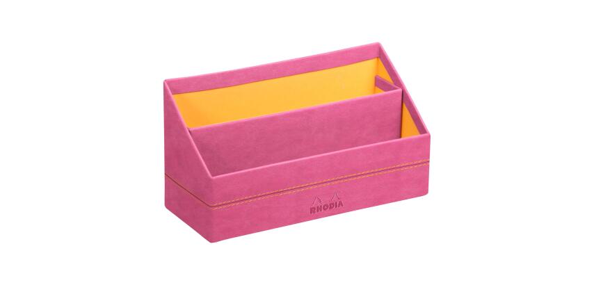 Rhodiarama brievenhouder in Italiaans kunstleer 25x10x14 cm - Fuchsia