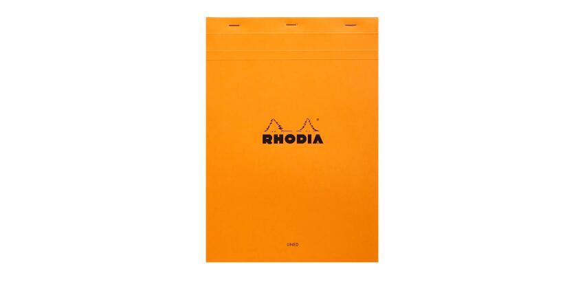 Bloc agrafé N°18 A4 80 feuilles lignées + marge 80 g. - Orange