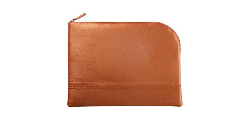 Rhodiarama pochette zippée en simili cuir - taille L (21x28 cm) - Cuivre