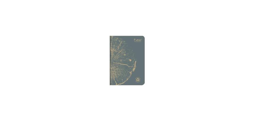 Carnet piqué FOREVER PREMIUM 100% recyclé A5 96 pages ligné papier recyclé blanc 90 g - Gris plomb