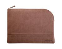 Rhodiarama pochette zippée en simili cuir - taille L (21x28 cm) - Chocolat