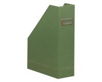Rhodiarama porte-revues simili cuir italien 10x25x31 cm - Sauge
