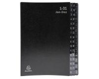 Trieur rigide Economique Ordonator 32 compartiments alphanumériques - 24x34cm - Noir